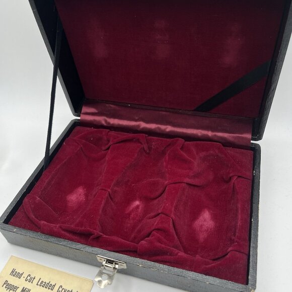 Vintage Post House Hand Cut Lead Crystal Salt Pepper Shaker & Pepper Set Japan - Picture 4 of 16